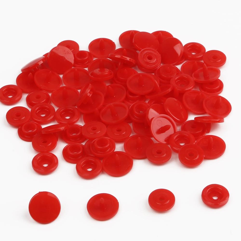 Tryckknapp tång knapp 150 set  t5 mix plast harts knappar 12mm tryck kläde knapp press maskin sömnad verktyg tillbehör: Röd 150 st