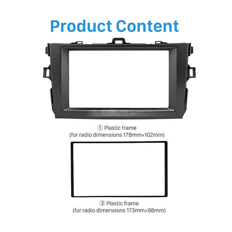 2Din Stereo Radio Fascia Plate Dash Panel Frame for Toyota Corolla