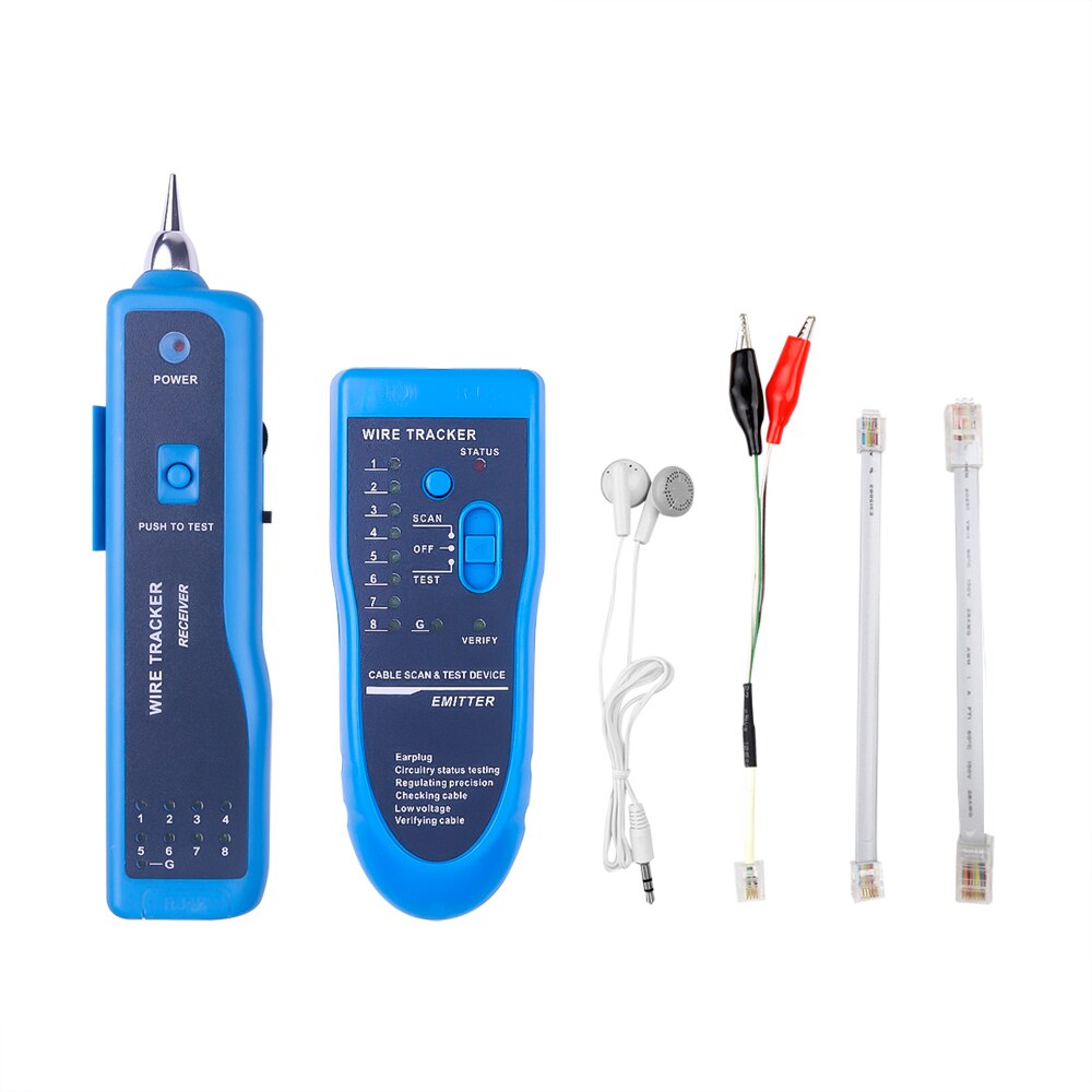 Kebidumei telefone fio rastreador tracer toner rj11 rj45 cat5 cat6 ethernet lan cabo de rede testador detector linha localizador: Blue