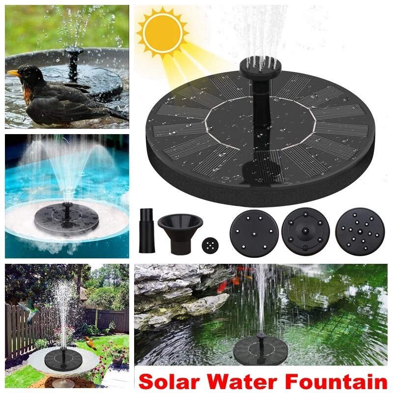 1.4W Mini Solar Fountain Pump Garden Floating Pond Pond Decoration Bird Bath Water Fountain Outdoor Solar Garden Decor