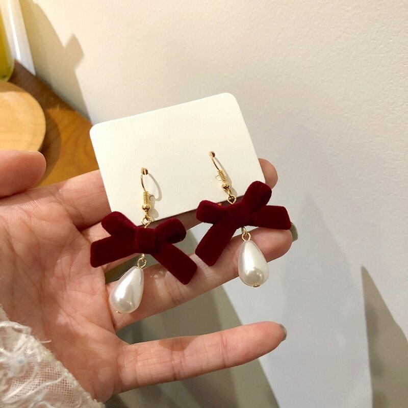 Pendientes de cristal con forma de bola para mujer y niña, aretes pequeños con forma de corazón y Bola de Color rojo geométrico, Circonia cúbica, zirconia, circonita, zirconita, , boda: ER21Y0969