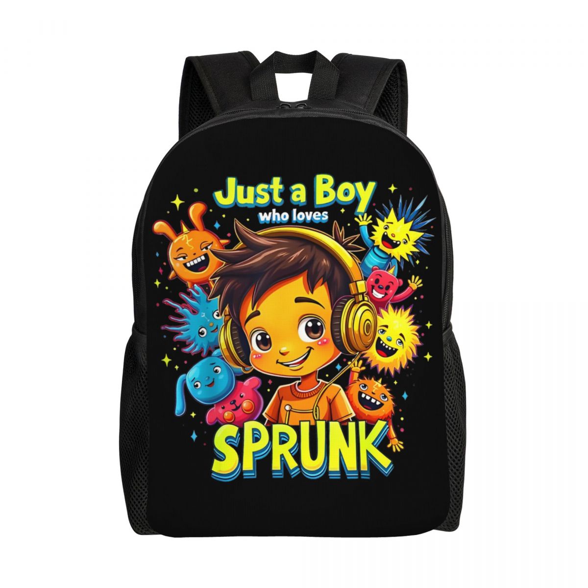 Mochila de dibujos animados Sprunki para juegos infantiles, mochilas escolares preescolares para niños y niñas: Multicolor