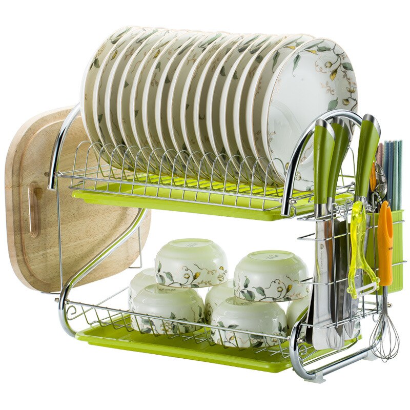 ZHAOONEN Roestvrij staal Afdruiprek Drain Rack keukengerief To Dry Gerechten Gerechten Rekken Borden Keukengerei Table Rekken (Size : 3 Tiers