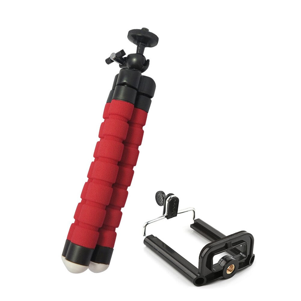 Portable Mini Sponge Cell Phone Tripod Lightweight Camera Tripod Stand @M23: Black No Clip