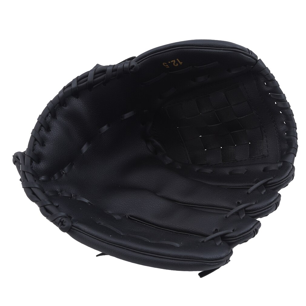 Outdoor Sports Baseball Glove Softball Practice Equipment Size 9.5/10.5/11.5/12.5 Left Hand for Adult Man Woman Training 438306: Black (12.5)