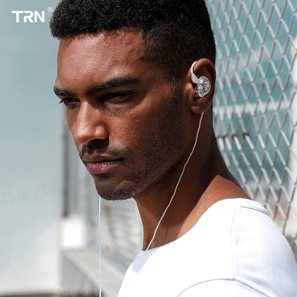 Trn-fone de ouvido híbrido v10, 2dd, hifi monito, para corrida, esporte, tomada de ouvido com 2pin destacável, v90 \ ba5 \ t3