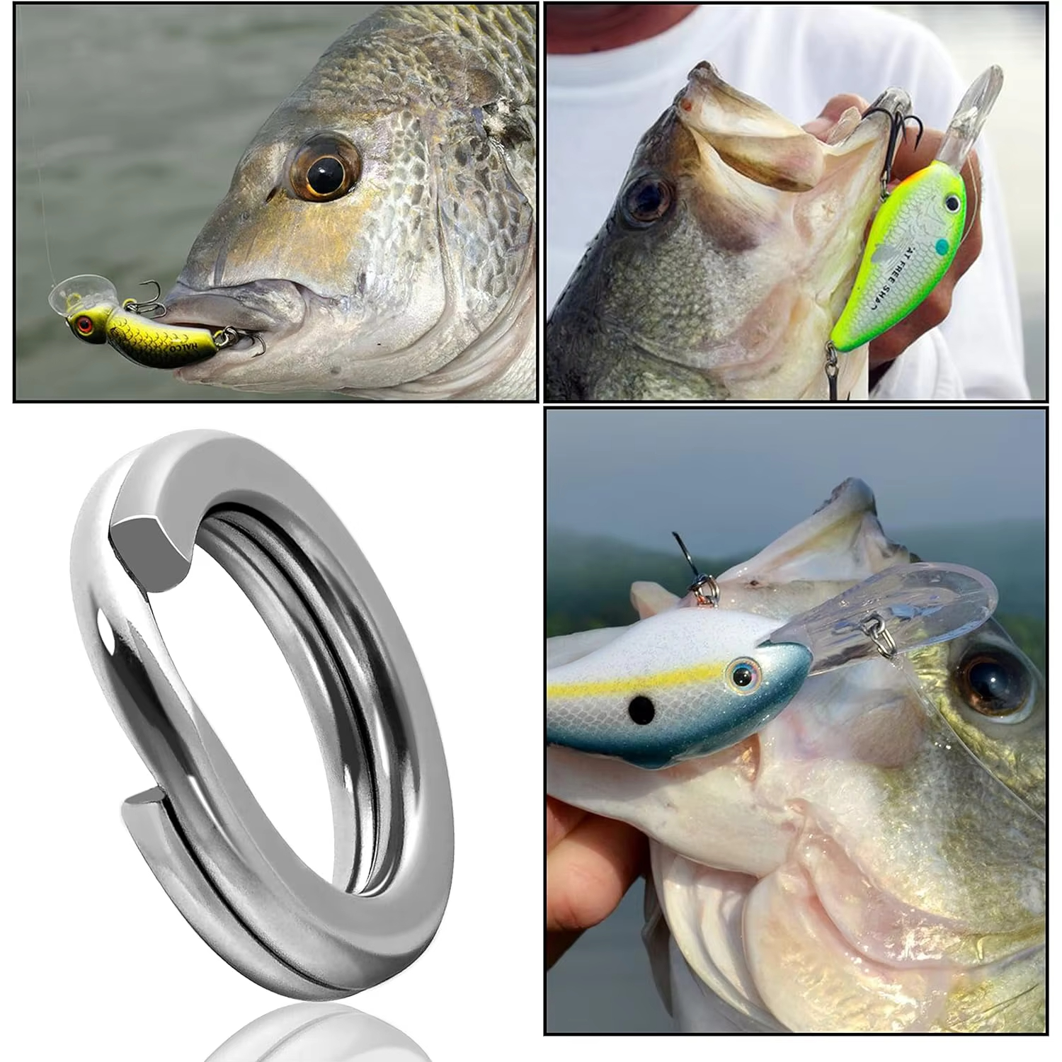 Vissen Splitringen 200/400 Stuks 5 Maten Roestvrij Staal Zware Hoge Sterkte Lokken Connector Tackle Box Accessoires Zoutwater