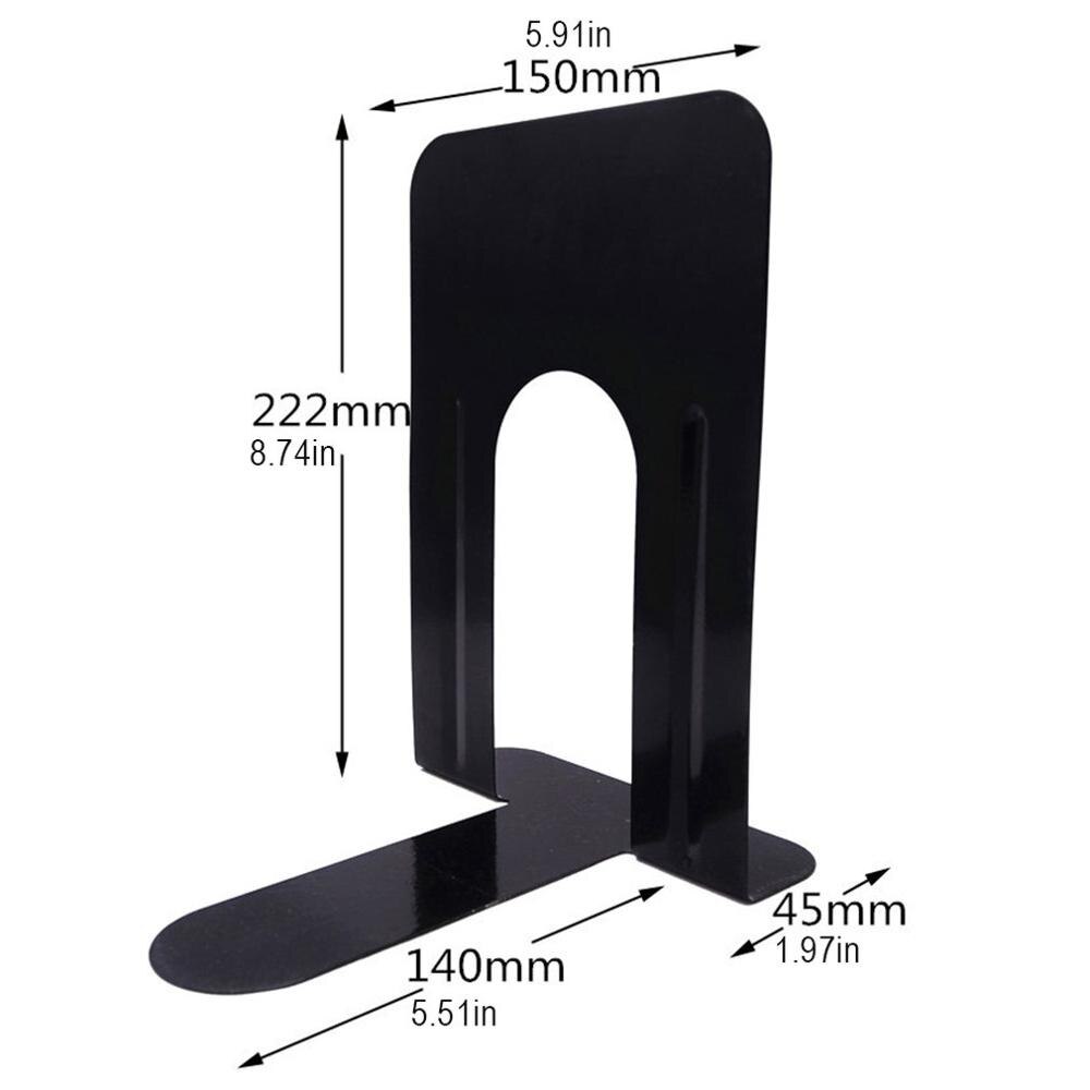 1 par metal bogholder billig holdbar heavy duty metal bog ende hylde bogholder holder til kontorskole supp