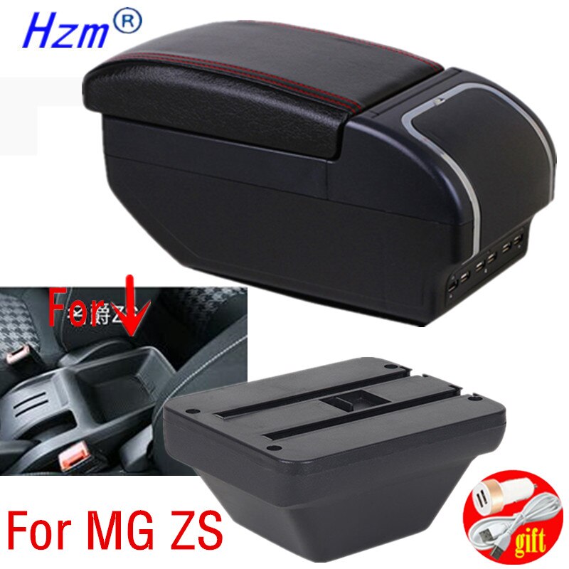 For MG ZS armrest box central Store content box car-styling decoration accessory With cup holder USB