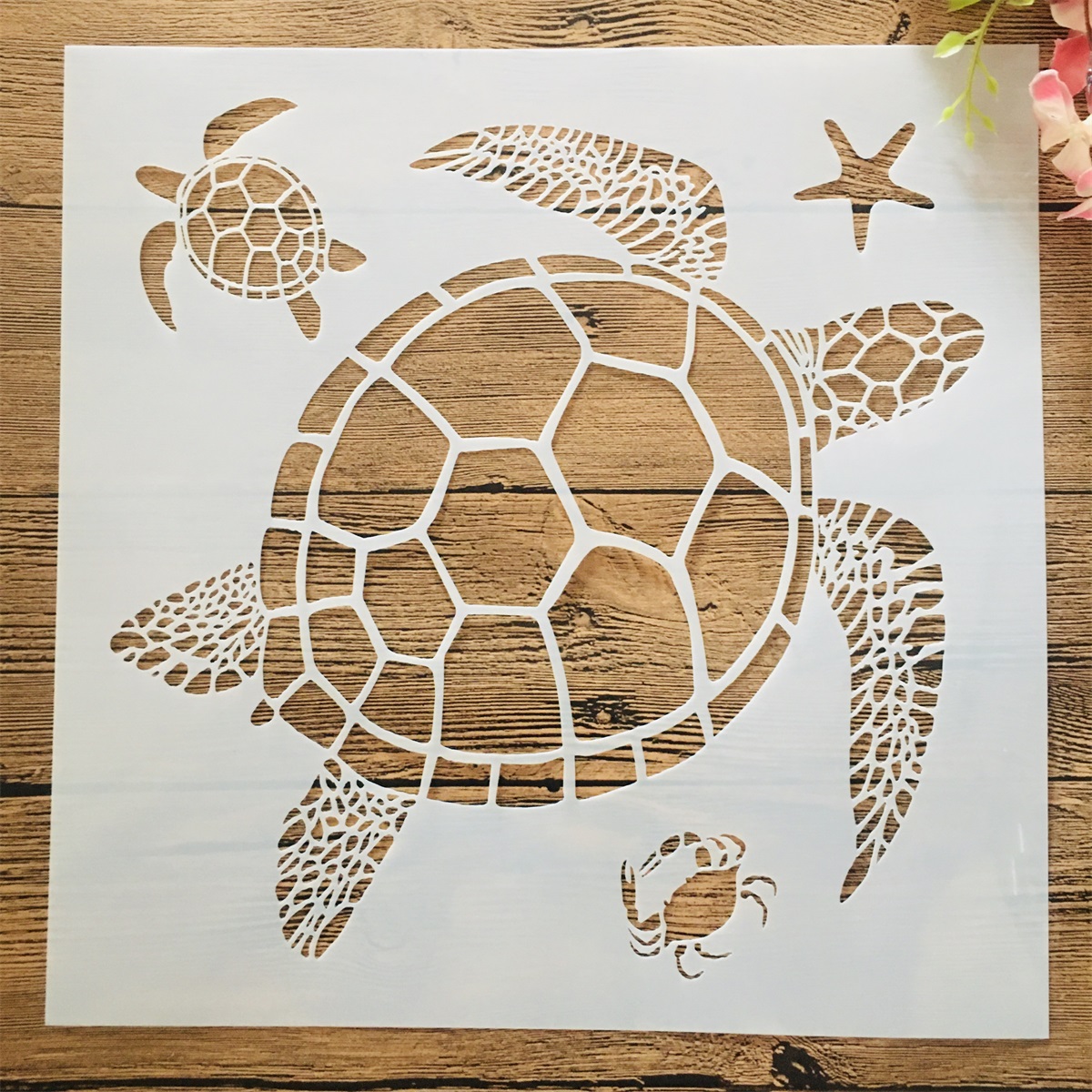 30*30cm Mandala abeja colmena DIY capas plantilla para pintura de pared libro de recortes colorear relieve álbum plantilla decorativa: Blanco