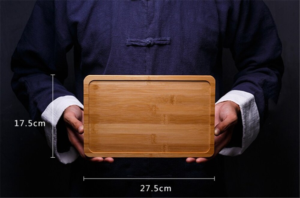 Chinese Kung Fu Natural Bamboo Tea Trays with Drainage Water Storage Drain Plate Travel Tea Board Tea Tray Teaware: 5