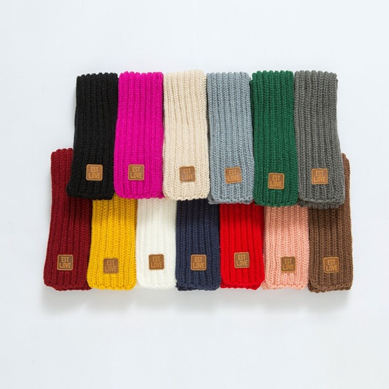 Écharpe en tricot unisexe pour bébé, fille et garçon, foulard doux, automne hiver, , solide, Parent-enfant