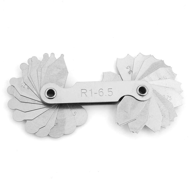 Radius Gauge Set,4Pcs Stainless Steel Radius Fillet Gauge Measuring Tool (R0.3-1.5/ R1-6.5/ R7-14.5/ R15-25)