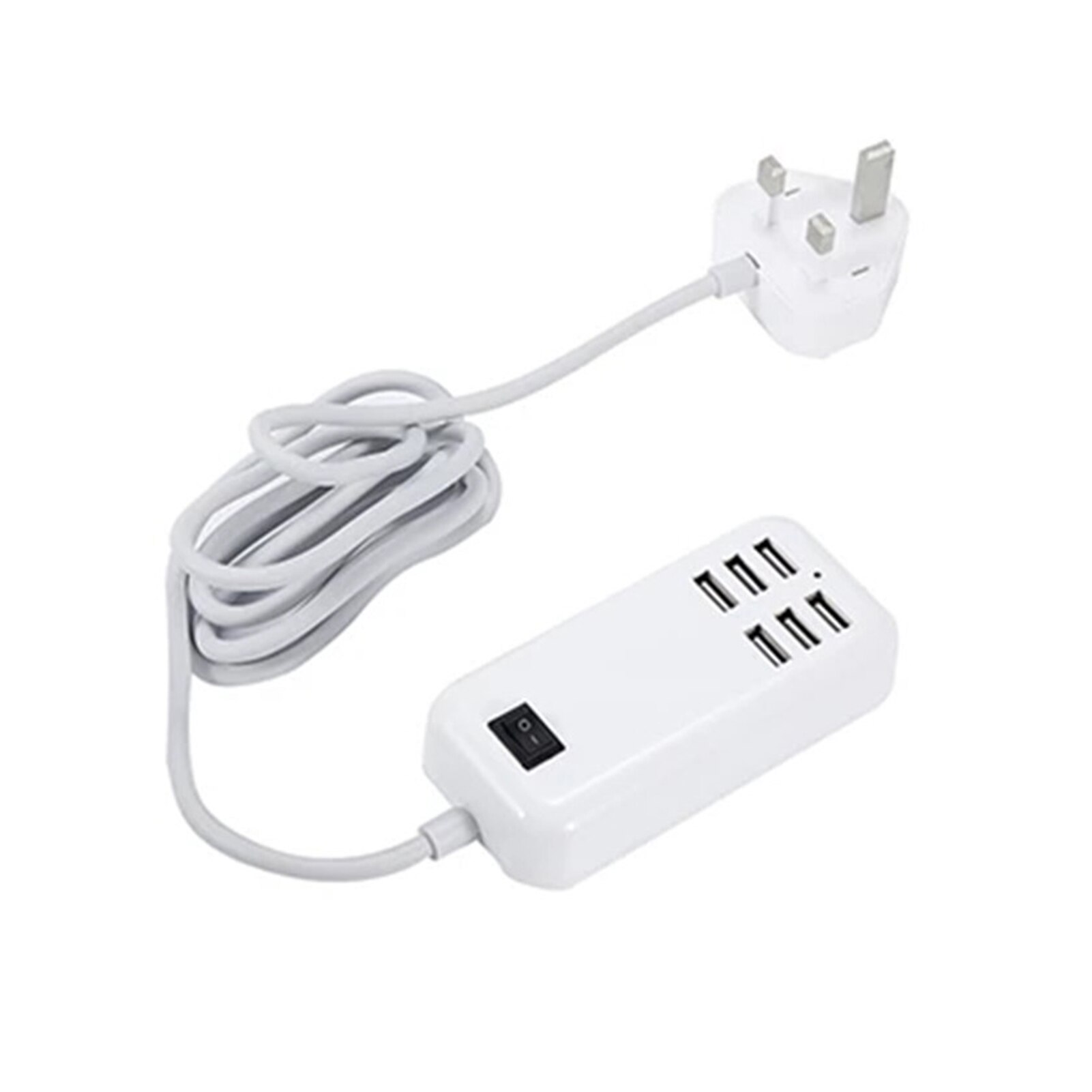 EU/US/UK Plug Adapter 6 Ports USB A Power Strip 1.5m Cable Length USB Charging Socket with Power Switch