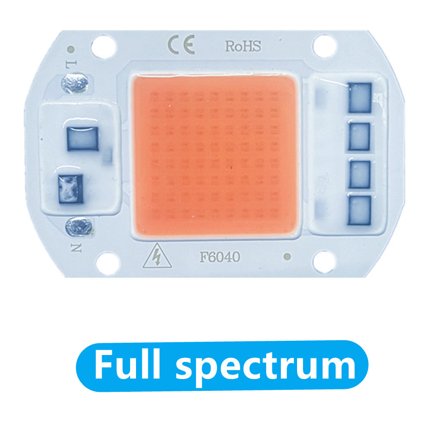 Phyto-lampe LED à puce COB, éclairage à spectre complet pour culture de plantes d'intérieur et floraison, ac 220V/110V 50W 30W 20W: Gris clair / 1200w