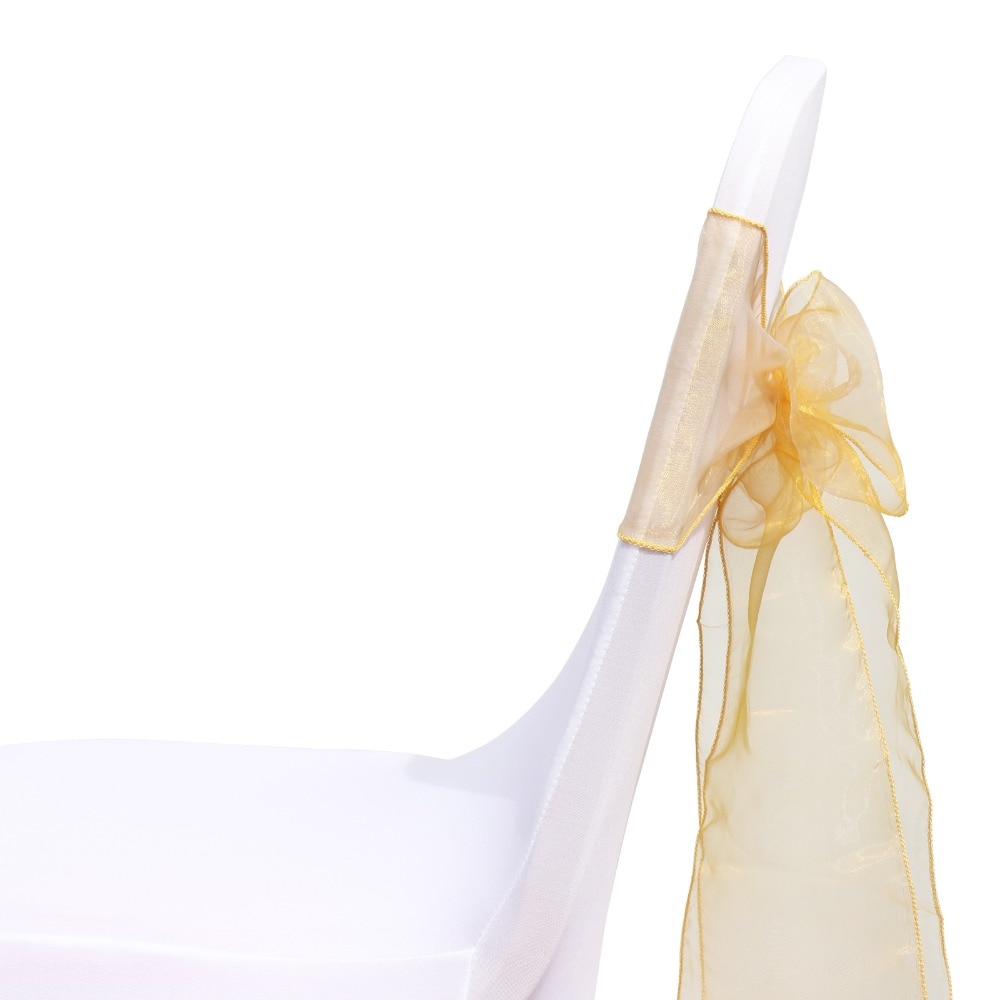 1Stck Organza Hochzeit Stühle Knoten Abdeckung Bogen Dekoration Stuhl Schärpen Bands Stuhl Gürtel Krawatten Für Hochzeiten Party Hotel Bankett Dekor
