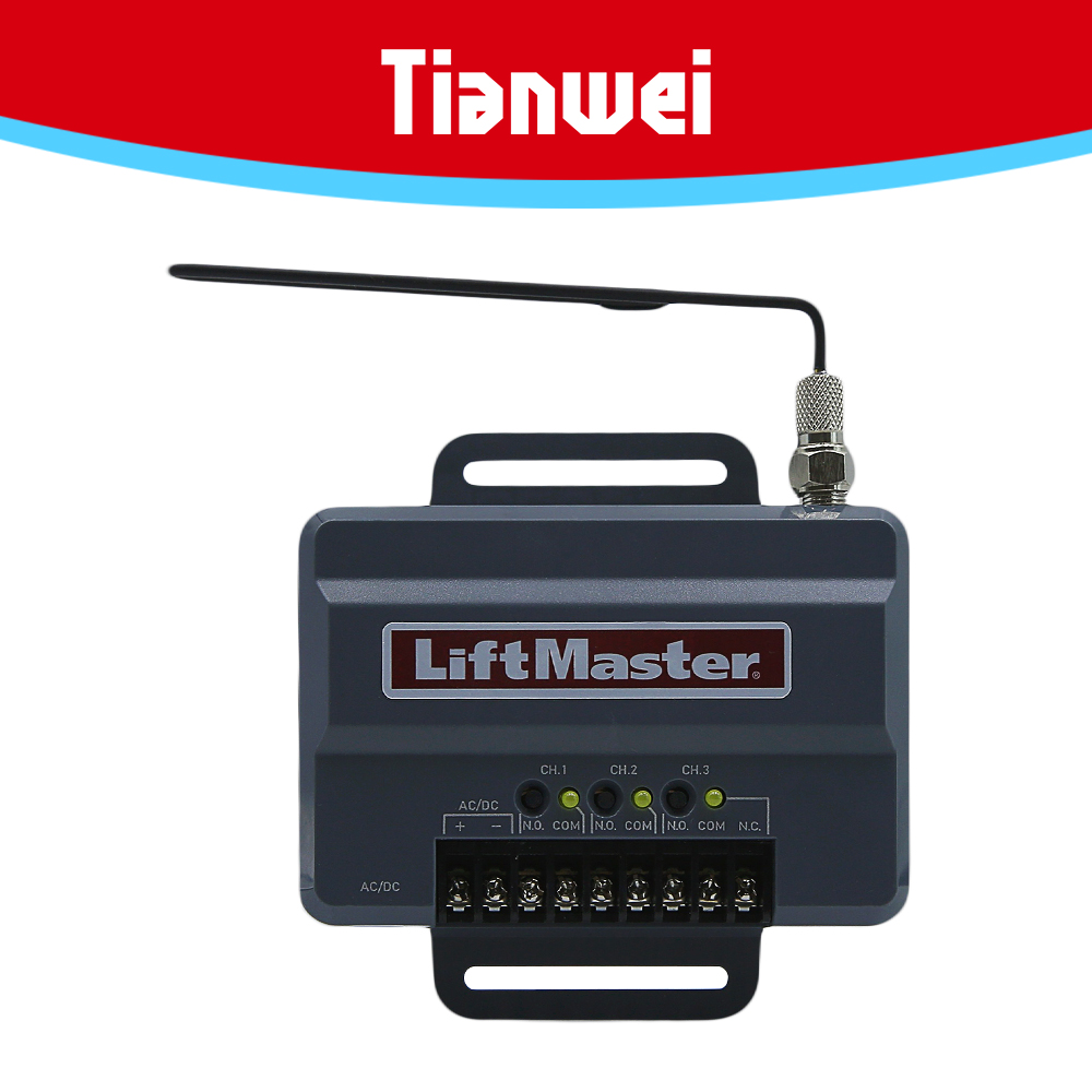 Universele Liftmaster 850LM poort- en garagedeuropener Ontvanger met 12V oplader en afstandsbedieningen, Compatibel met 811lm,893lm