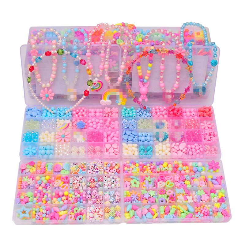 24 Raster Kinderen Diy Handgemaakte Kralen Speelgoed Met Accessoire Set Creatieve Meisje Ketting Armband Om Kinderen De beste Cadeau