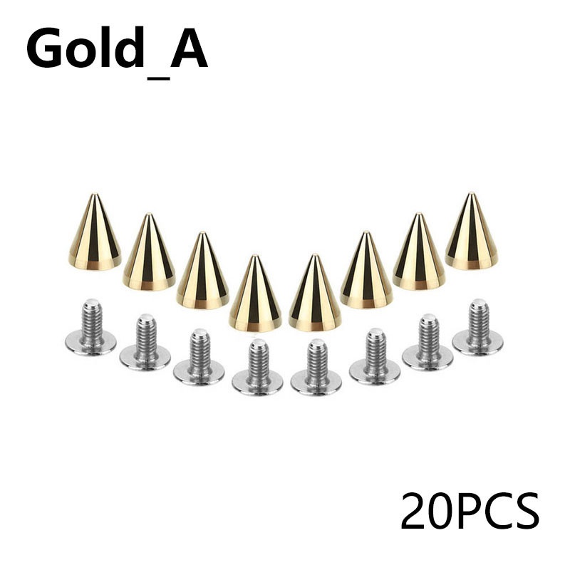 20/50/100 Sets Hardware Accessories Leathercraft DIY Bag Studs Spike Rivets Metal Decorative 7X10MM: gold-A