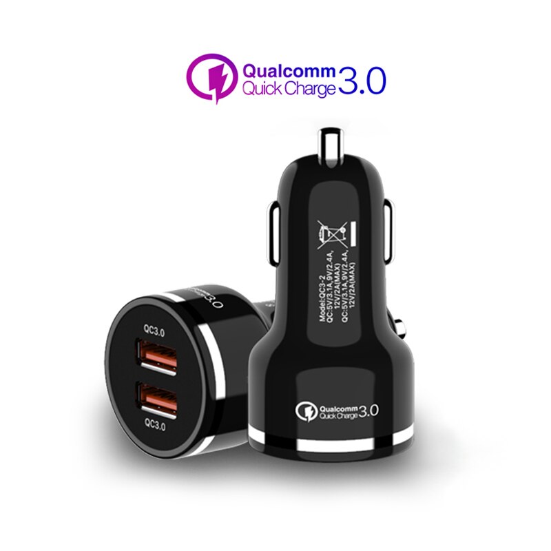 48W Dual Quick Car Lading QC3.0 Usb Charger Snelle Auto Charger Voor Iphonexs SamsungS10 Mobiele Telefoon Usb Lader Adapter