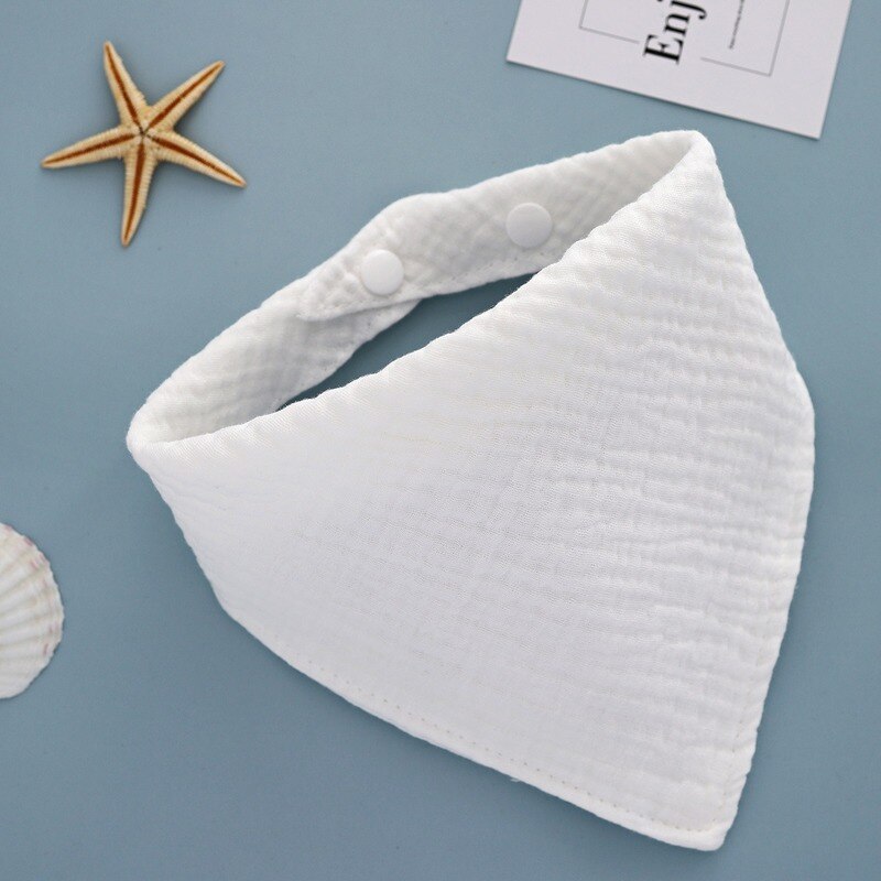 4 Layers Baby Bibs Cotton Gauze Girls Boys Feeding Towel Newborn Toddler Triangle Scarf Bandana Solid Color Absorbent Cloths