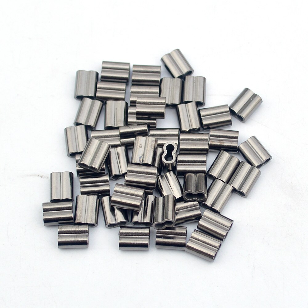 Fishing Crimp Sleeves 100pcs Copper Double Round Fishing Line Crimping Tube Wire Crimp Connector