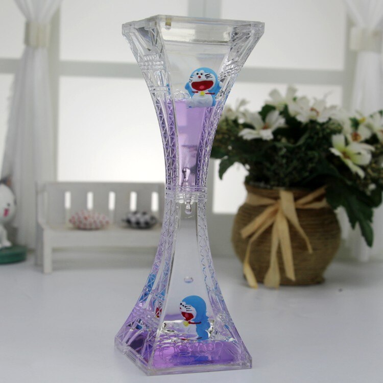 Valentine's Day Double Hourglass Liquid Timer Visual Timer Oil Liquid Motion Hourglass Floating Desk Heart Decoration Acrylic