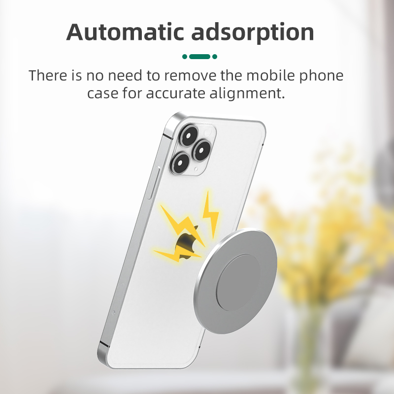 Magnetische Zuig Wall Mount Voor Iphone 13 / 12 Mini Pro Max Dunne Aluminiumlegering Muur Holder Mobiel Stand W/ Strip Lijmen