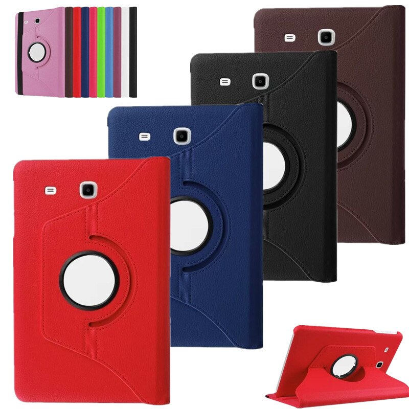 360 Rotating Case Stand Cover For Samsung Galaxy Tab E 9.6" SM-T560 T561 PU Leather Stand Smart Tablet Tablette Stands Fundas