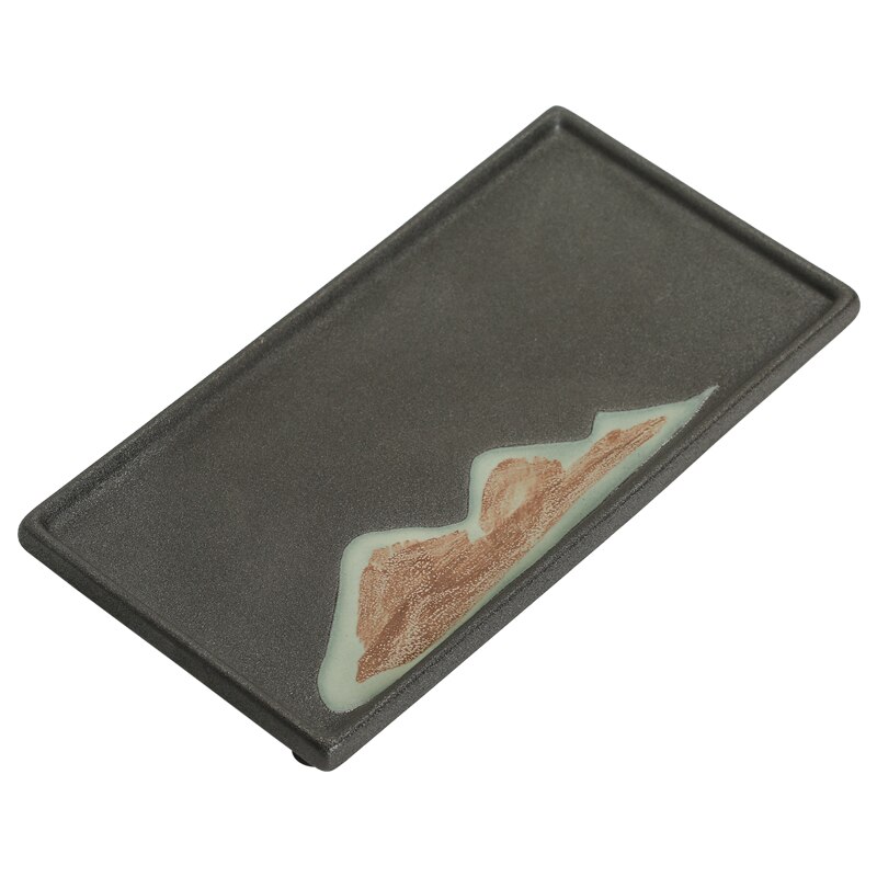 Simple far mountain painted ceramic tea tray teacup teapot tea set storage trays serving tray living room tea table decor