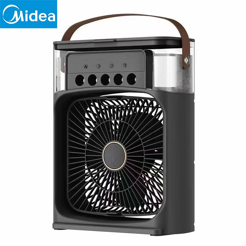 Midea-ventilador portátil 3 en 1, aire acondicionado, Enfriador de aire pequeño para el hogar, luces LED nocturnas, humidificador, ajuste de aire, ventiladores para el hogar,: BLANCO