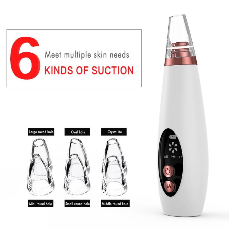 6/5Head Electric Blackhead Remover Pore Acne Pimple Removal Vacuum Suction Face Nose T Zone Deep Cleaner Machine