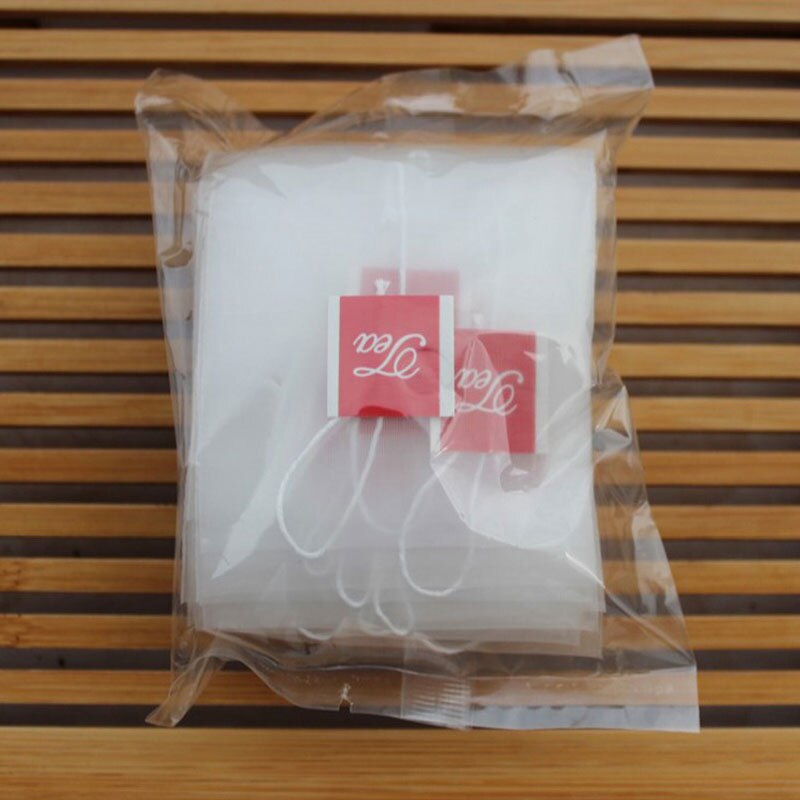 500pcs/lot Disposable Drawstring Empty Tea Bags Nylon Fold Close Heat Seal Filter Tea Bag