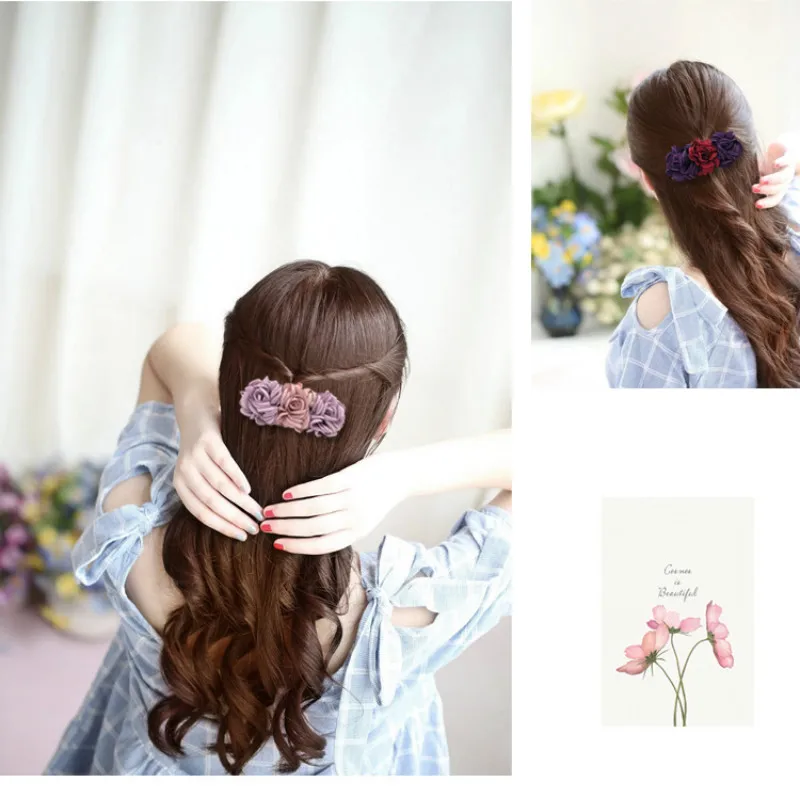 Haar Zubehör Korean Tiara Damen Es Blume Haarspangen Top Frühling Kreuz Clip Kopf Schmuck Frauen Braut Hochzeit Kopfschmuck