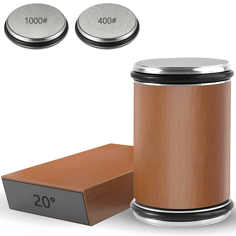 Aiguiseur de couteaux à roulettes avec kit de pierre à aiguiser en diamant, porte-couteau magnétique, rouleau d'angle de Louvain, accessoire de cuisine, 15 et 20