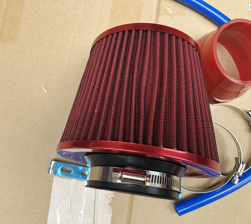 76mm 3" Universal Car Cold Air Intake Filter Aluminum Induction Hose Pipe Kit