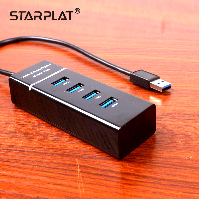 Starplat Usb Hub 3.0 4 Poorten Micro Usb 3.0 Hub Splitter Met Power Adapter Usb Hab Hoge Snelheid 5Gbps usb Splitter 3 Hub Voor Pc