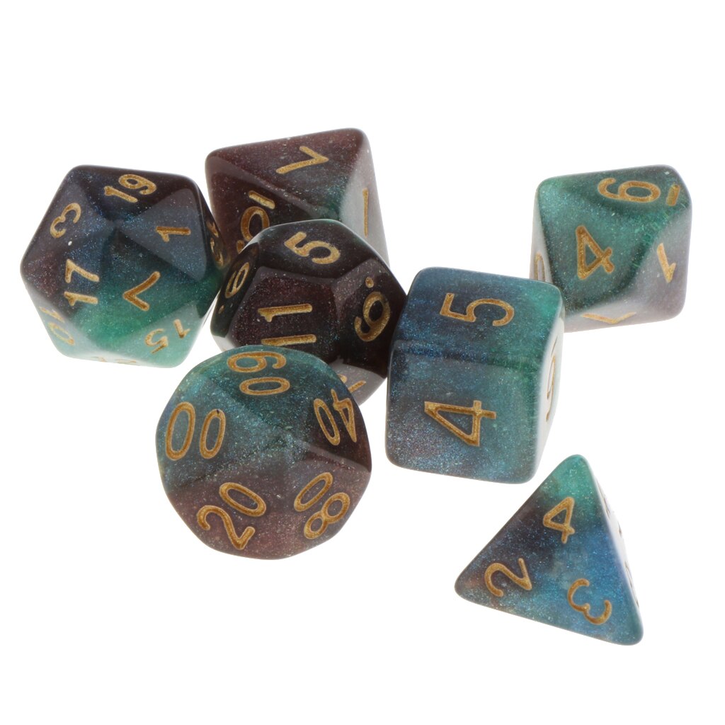 7/Set di Plastica Dadi Poliedrici Set per D & D Dungeons and Dragons Gioco Giocattolo di Stile 13 Casino Del Partito tavolo da Gioco di Ruolo Accessorio: Brown