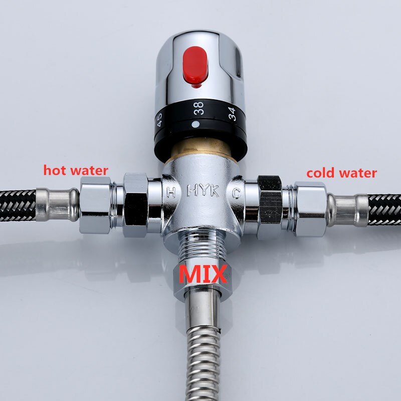 DN15 Brass Thermostatic Mixing Valve Constant Water Temperature Shower Faucet Valve Bathroom Kitchen Tap Valve Accessories