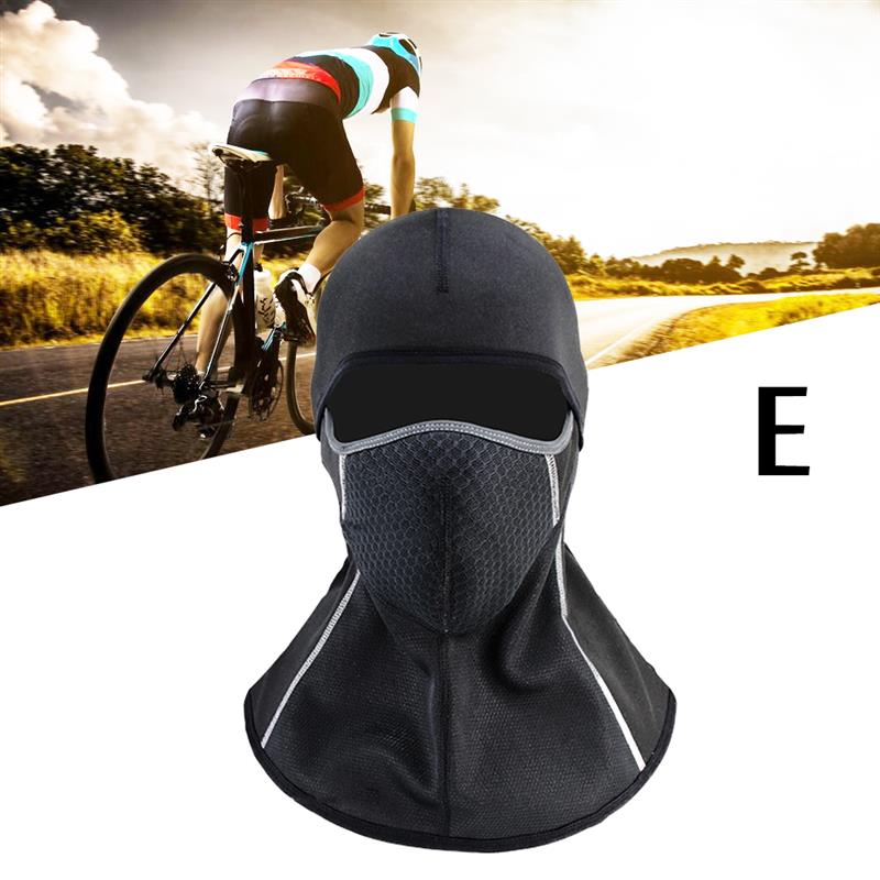 Winter Thermal Warm Bike Scarf Cycling Skiing Running Sport Training Full Face Mask Windproof Fleece Balaclava Caps Headwear: E