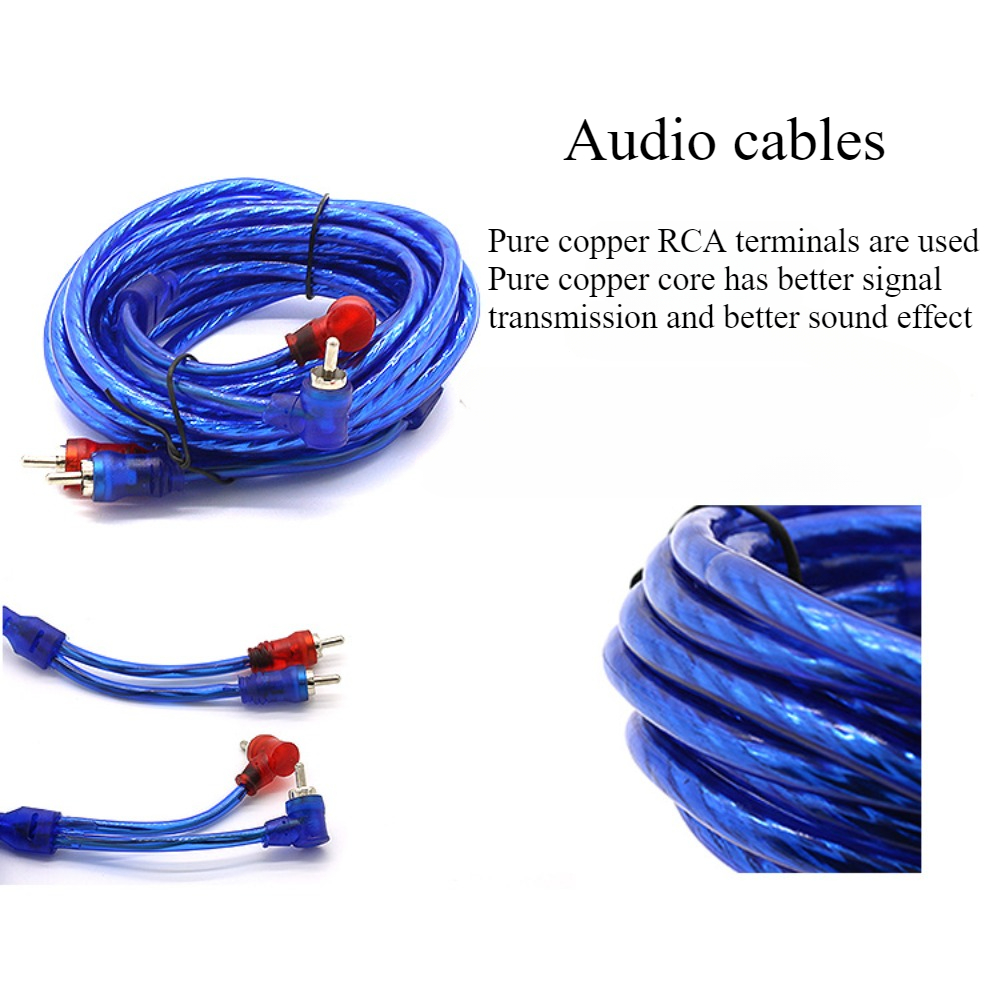 KUERL-sistema de Audio para coche, accesorios electrónicos para coche, amplificador de coche, Cable de subwoofer, Kit 10GA, Cable de conexión de salida estéreo