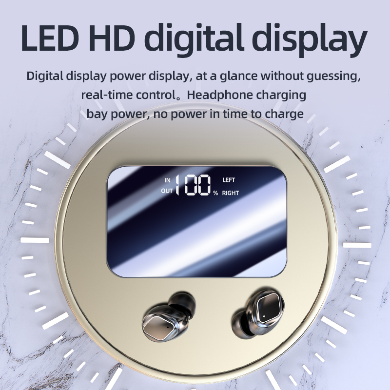 Xiaomi S30 Draadloze Bluetooth-hoofdtelefoon HiFI Stereo Gaming Waterdichte stofdichte hoofdtelefoon Sportoordopjes LED-displayhoofdtelefoon