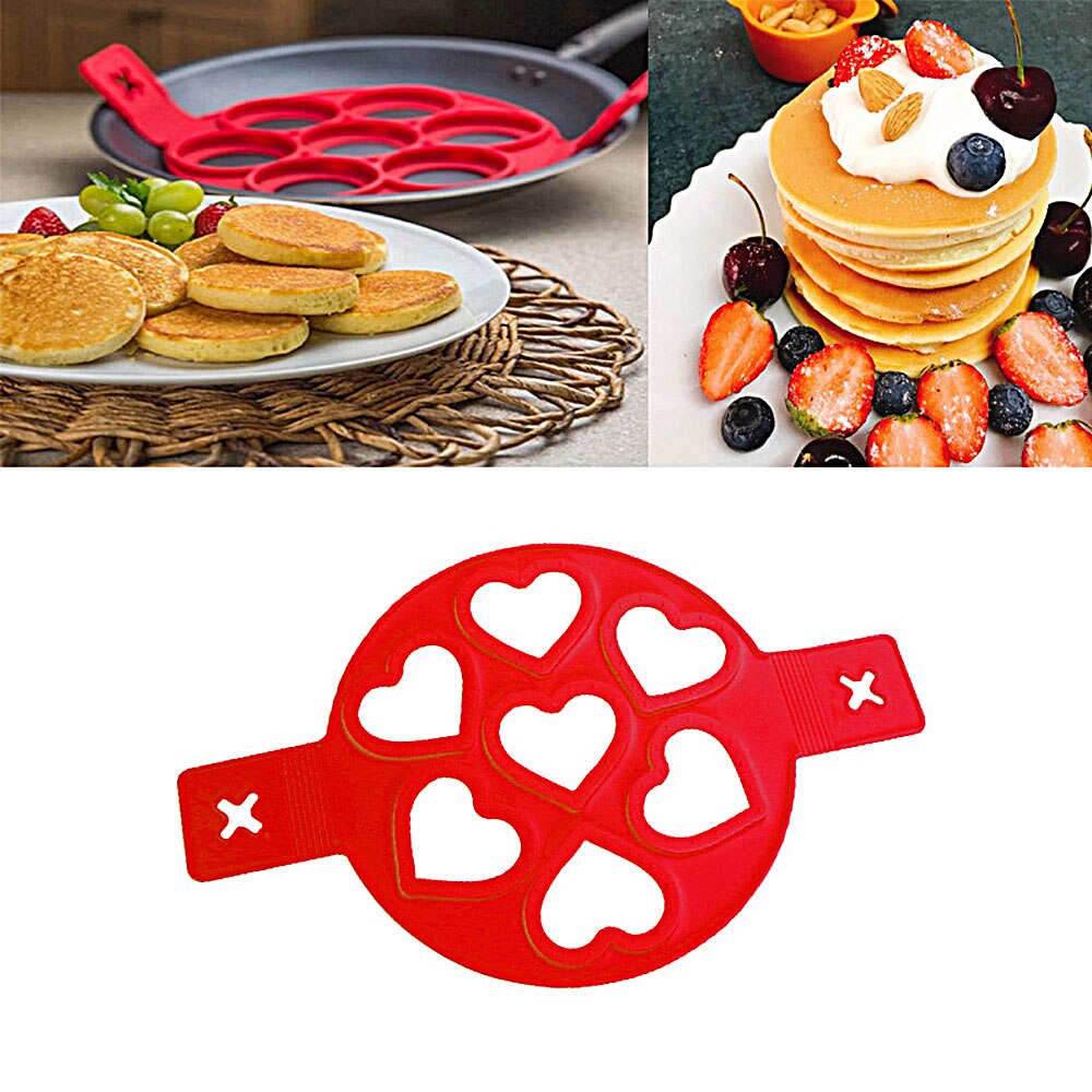 7 fori stampi per pancake antiaderenti anello stampo per uova fritte in silicone riutilizzabile pancake creatore anello per uova cucina cottura strumenti di cottura