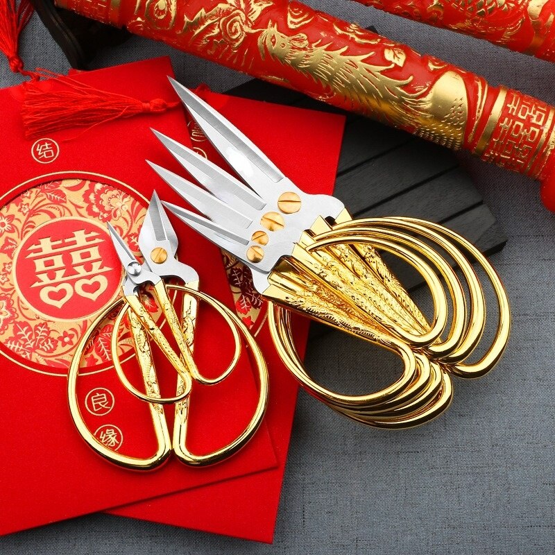 Household Festival Ribbon Cutting Alloy Stainless Steel Scissors Sewing Scissors Embroidery Scissors Sewing Supplies