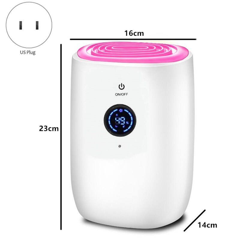Electric Mini Air Dehumidifier 800Ml LCD Portable Air Purifier Machine Automatic Power-Off Defrost for Home