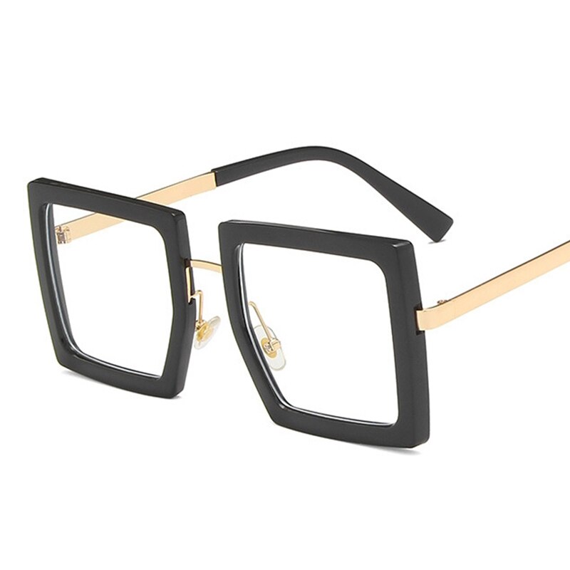Oversized Square Transparent Frame Glasses Women Metal Optical Computer Female Eyeglasses Clear Lens Eyewear