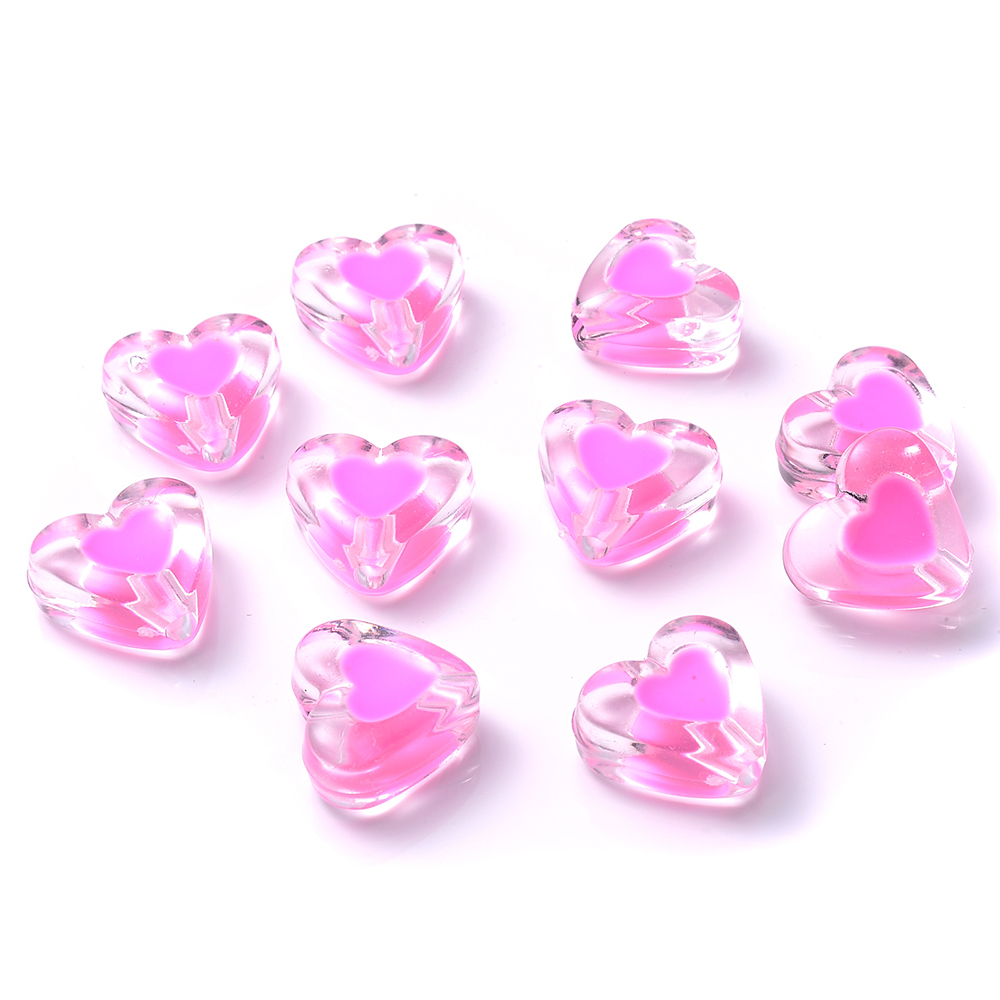Iyoe 20 stück mehrfarbige, transparente bonbonherzperlen, süße acryl-abstandshalterperlen zur herstellung von schmuck, armbändern, halsketten und ohrringen: 8