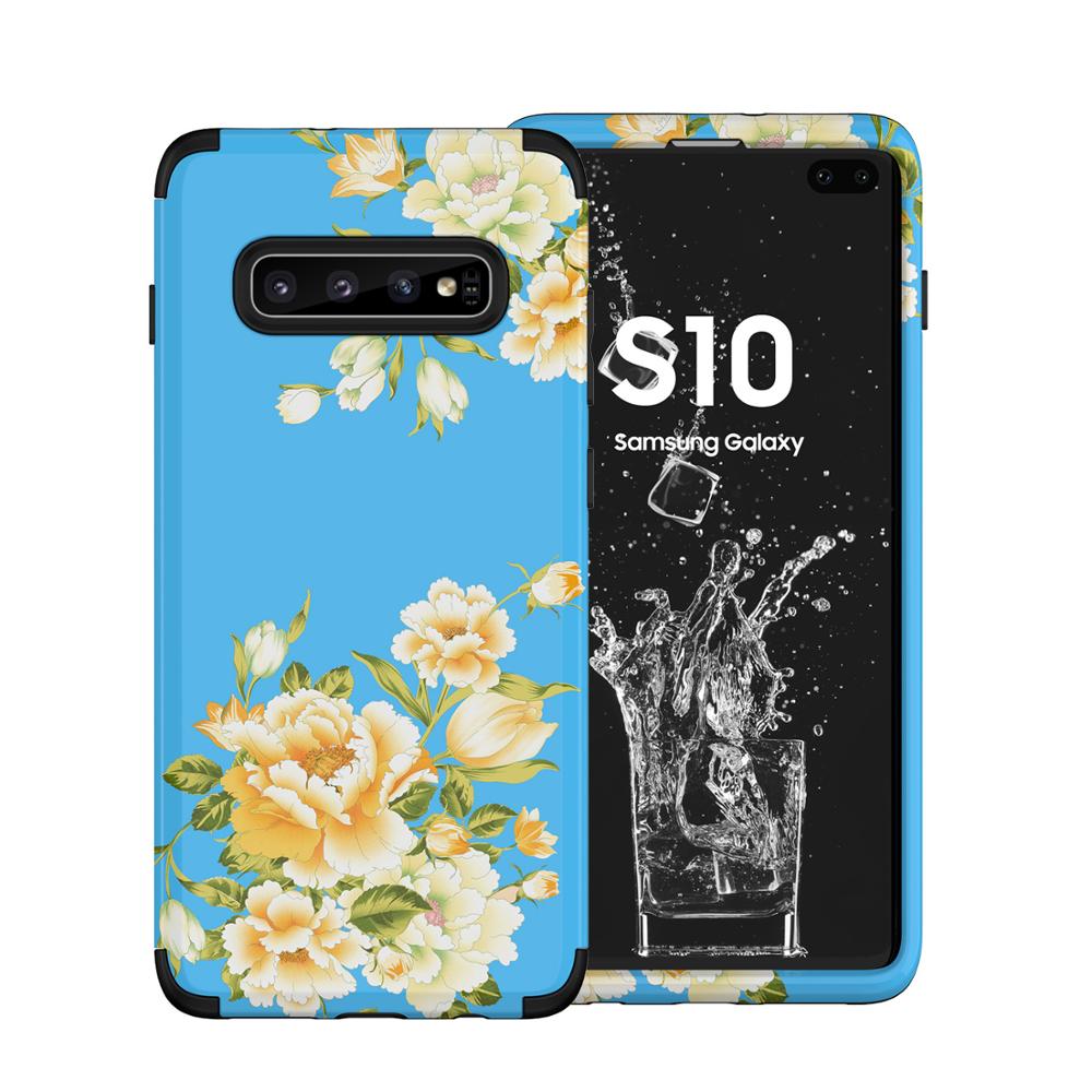 3 in- in-1 telefoonhoesjes voor samsung galaxy  s10 meisjes, dames, bloemenhoesjes, schokbestendige bumpers, glaxay  s 10 bloemenhoesjes, galaxy coque