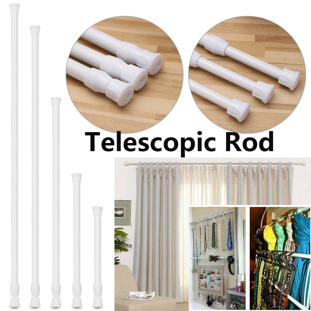 Multi Purpose Spring Load Durable Loaded Hanger Hanging Rods Bathroom Product Extendable Sticks Curtain Telescopic Pole