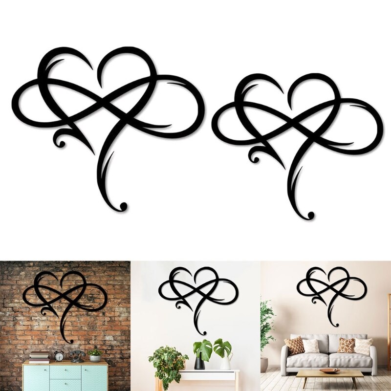Wall Decoration,Metal Infinity Heart Sign Wall Pendant Art Love Wall Sign Metal Wall Decor
